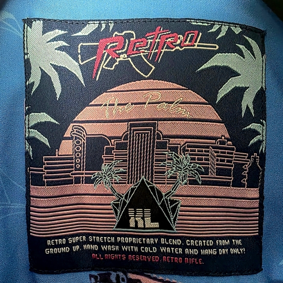 Retro Rifle Brand Blue & Pink Casual Button Down Shirt - Limited Edition - Picture 2 of 6